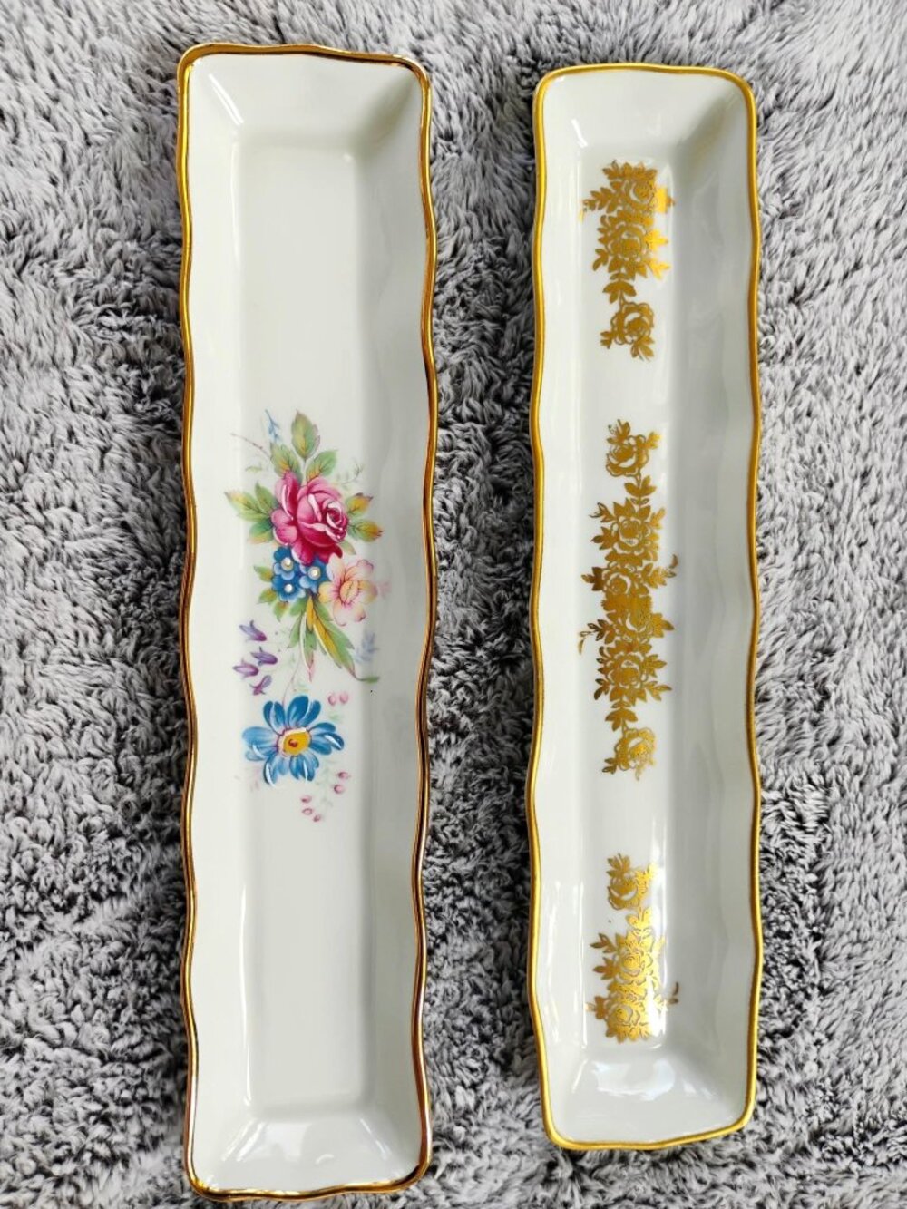 Vintage French Porcelain Vanity Tray Set - Limoges & Porcelaine de France - Set